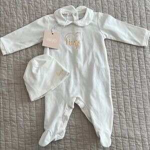 Liu Jo White and Gold Baby Onesie Set